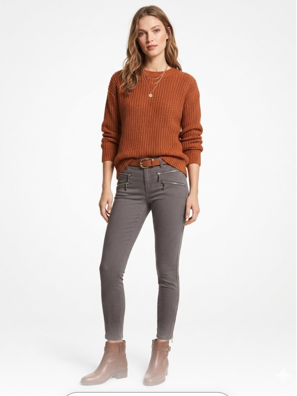 Michael Kors  Izzy Charcoal Grey Skinny Jeans R $120